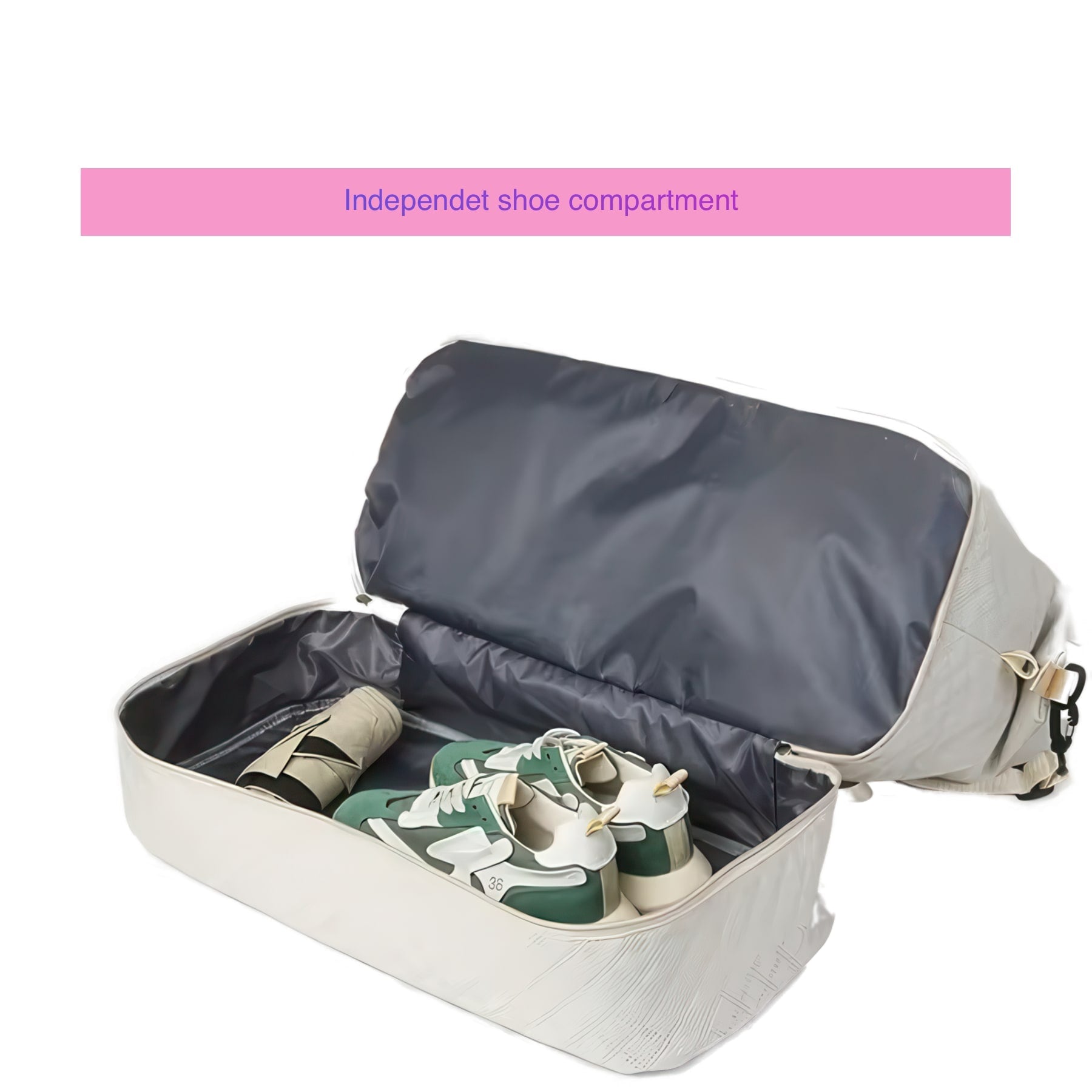 2Pcs Set Large Capacity Travel Duffel Bag with Shoe Compartment and Cosmetic Pouch, Casual Nylon Gym Bag, Weekend Overnight Bag
