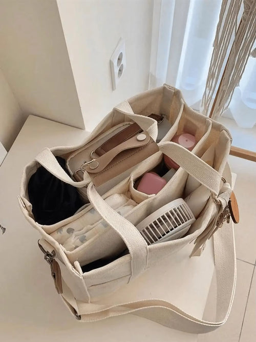 Large Capacity Canvas Tote Bags for Work Commuting Carrying Bag College Style Student Outfit Book Shoulder Bag